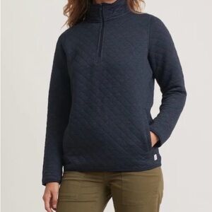 Marine Layer Navy Quilted Pullover Jacket